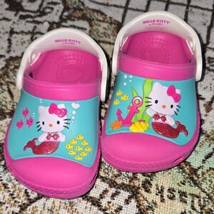 Hello Kitty Pink & Teal Kids Crocs Shoes